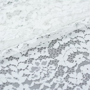 Off white lace fabric, Bridal lace material, Floral Wedding Lace, Veil lace, White Lace, Lingerie Lace, Alencon Lace, By the yard B00491