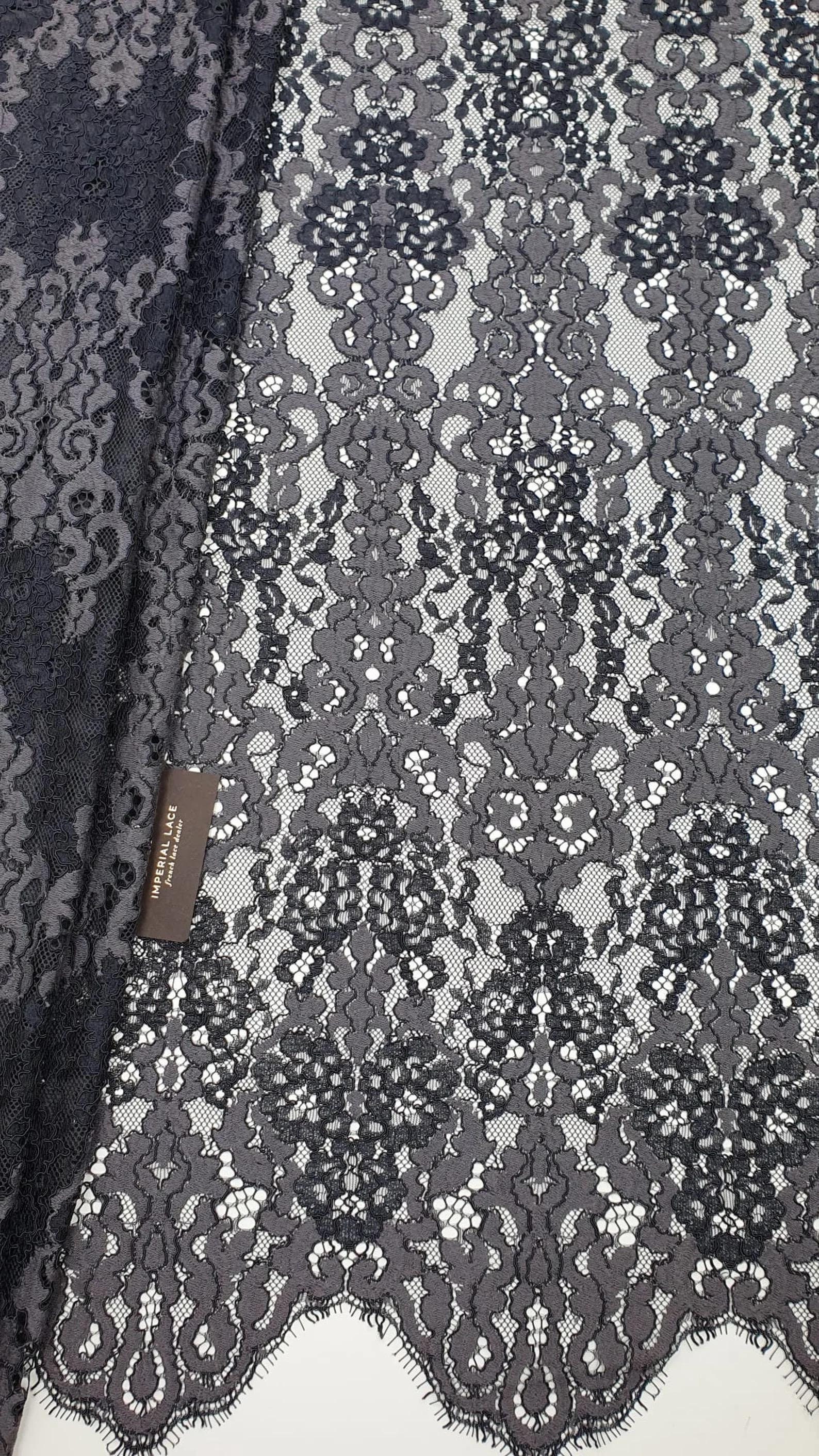 Charcoal grey lace fabric discount
