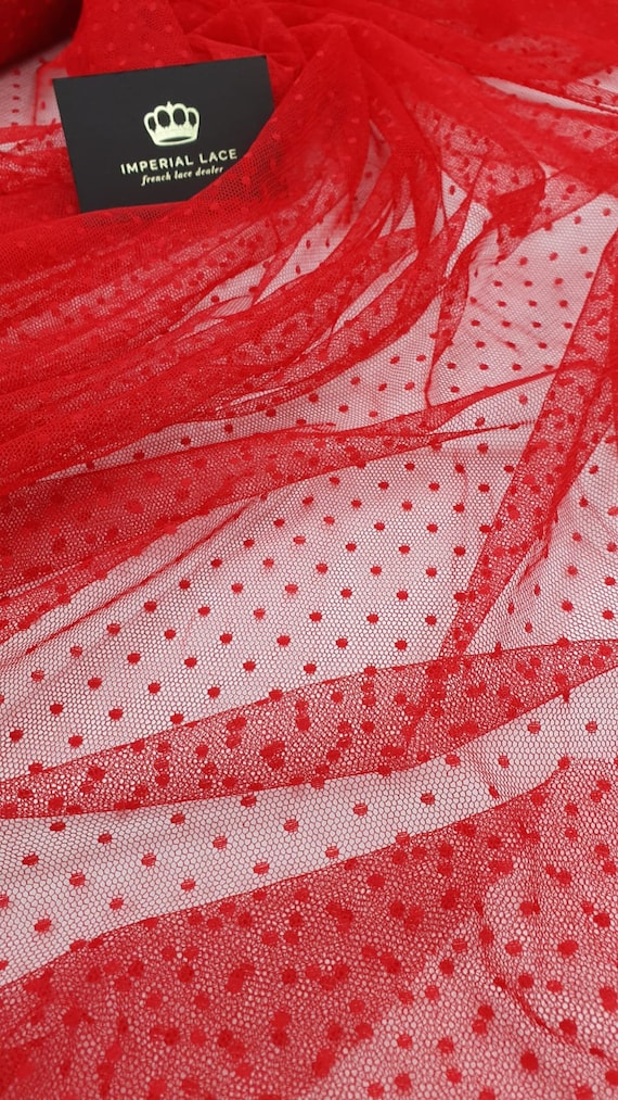 Red Dotted Tulle Fabric, Lingerie Red Net, Red Net Fabric, Lingerie Net  Fabric, Soft Tulle, Red Fabric, Red Tulle, Tulle Fabric, T00317 -   Canada