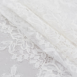 Tessuto in pizzo bianco, pizzo Chantilly, pizzo francese, pizzo da sposa, pizzo da sposa, pizzo floreale, pizzo per velo, pizzo per lingerie, pizzo Chantilly, B00476