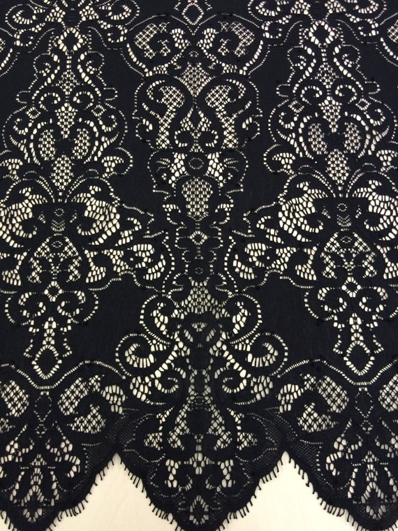 Black Filigree Corded Scallop Lace Trim 10cm – The New Craft
