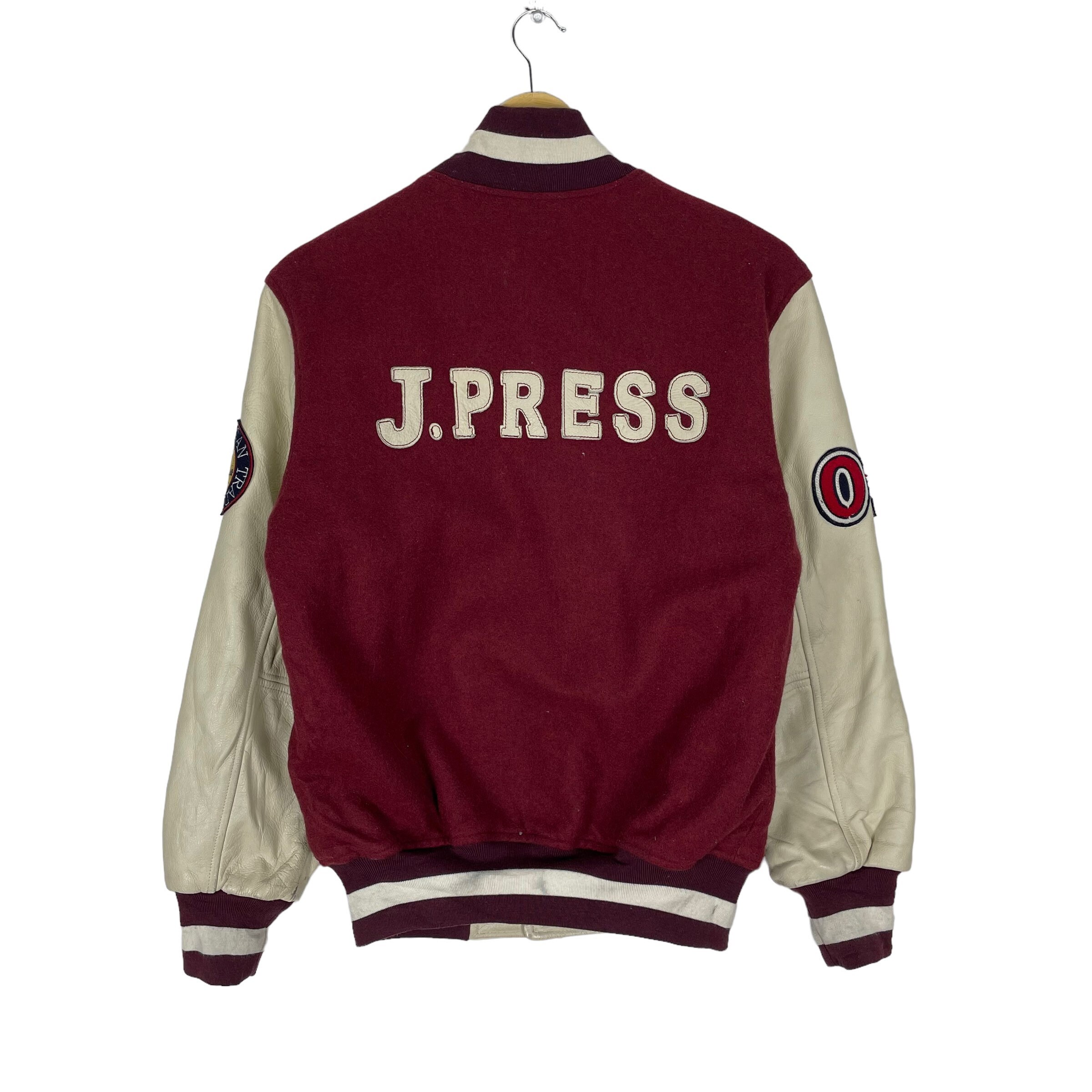 Vintage 90s J Press Varsity Japan Leather Jacket Red Colour