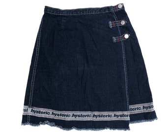 HYSTERIC GLAMOUR Short Skirt Denim Button Japanese Brand Fashion Indigo Size Medium
