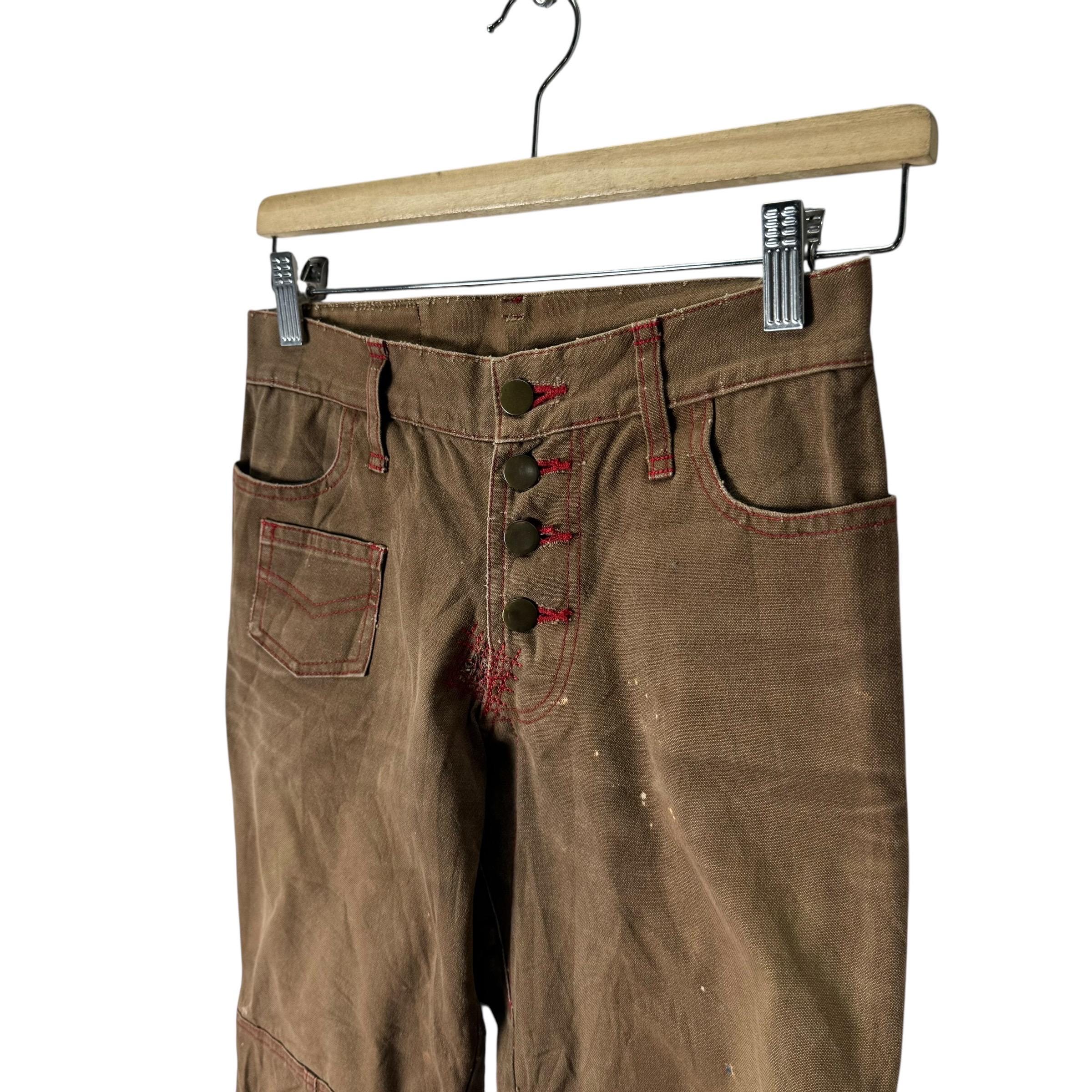 Vintage 90s Christopher Nemeth Denim Shorts Pants Brown Colour