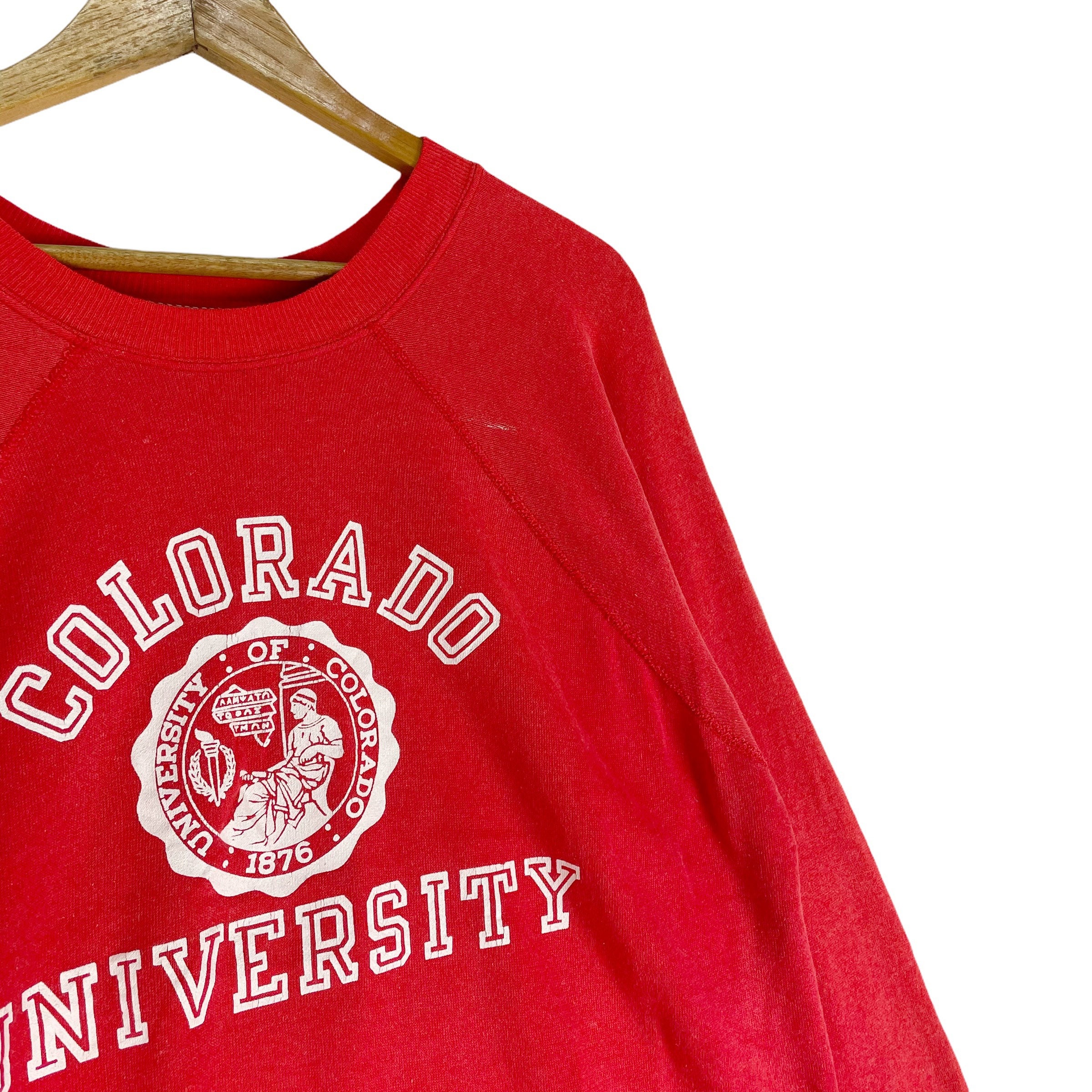 Vintage 80s University Colorado Sweatshirt Crewneck Red Colour