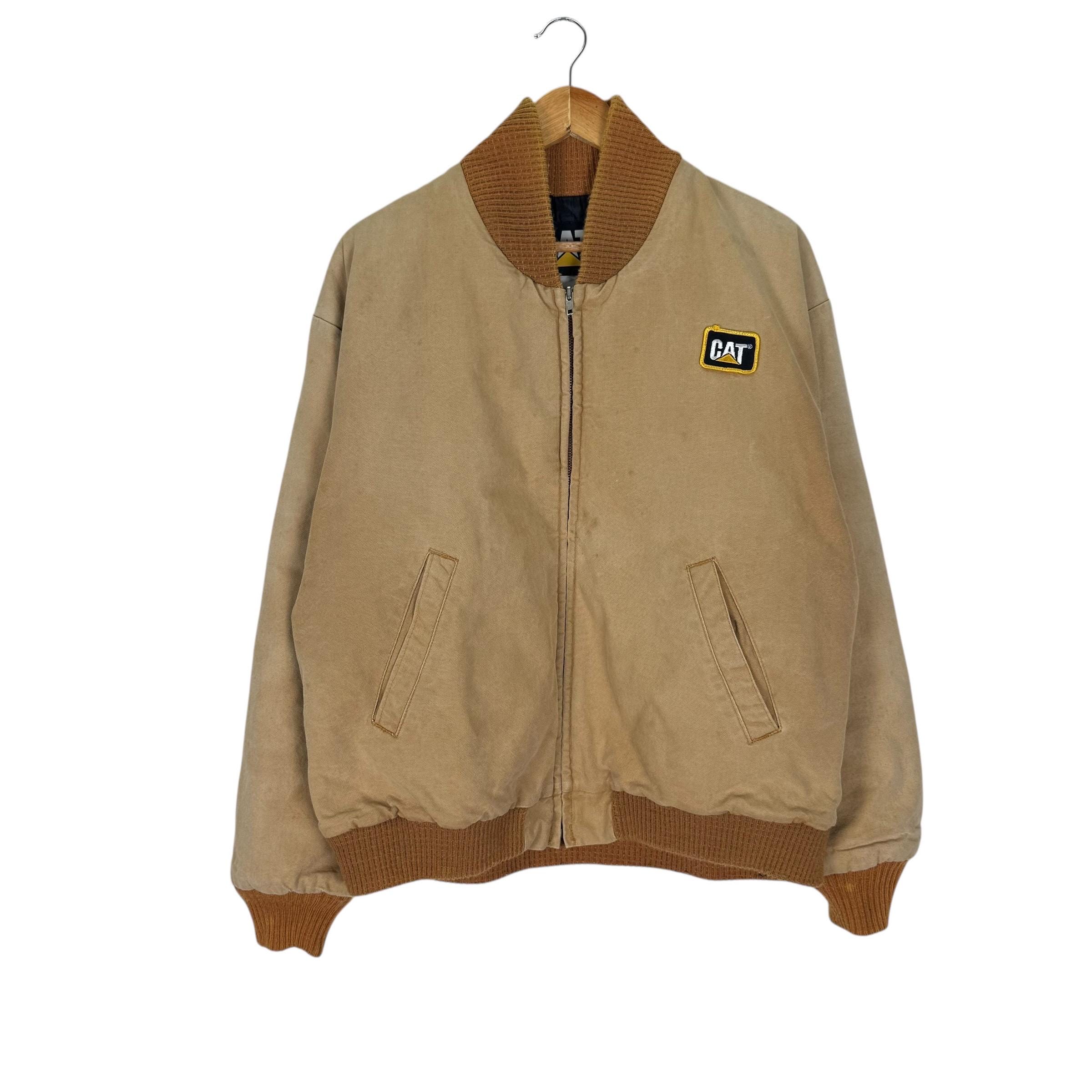 CAT Caterpillar ワークジャケット アメカジ　ブラウン　90s Vintage 90s Caterpillar Chore Duck Canvas Jacket -workwear , Brown