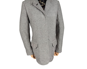 Loro Piana Luxury Grey Cash mere Wool Tweed Blazer Jacket Size IT 44