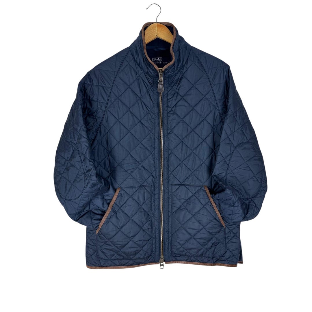 Vintage 90s Polo Ralph Lauren Quilted Down Jacket - Indigo Blue