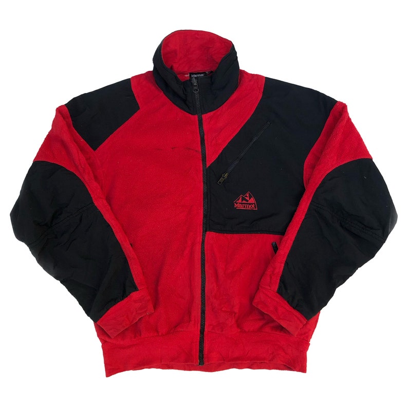 Vintage 90s Marmot Fleece Zip Jacket Two Colour Sweatshirt | Etsy