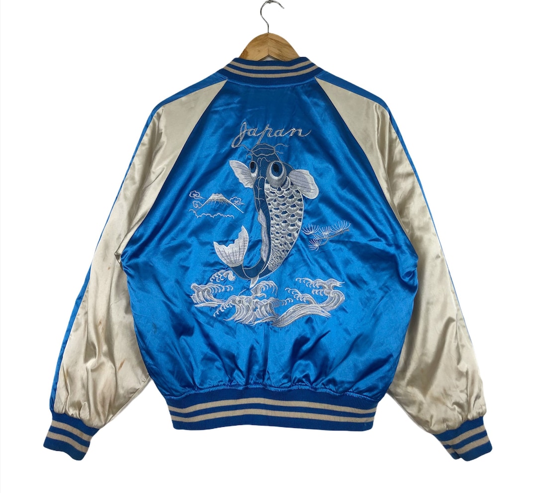 SUKAJAN Hoshihime Koi Fish Jacket Japanese Souvenir Fighter SUKAJAN Hoshihime Koi Fish Jacket Japanese Souvenir Fighter