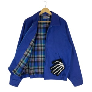 Vintage 90s PENDLETON WOOLEN MILLS Tartan Pure Wool Jacket Blue Colour Size Large
