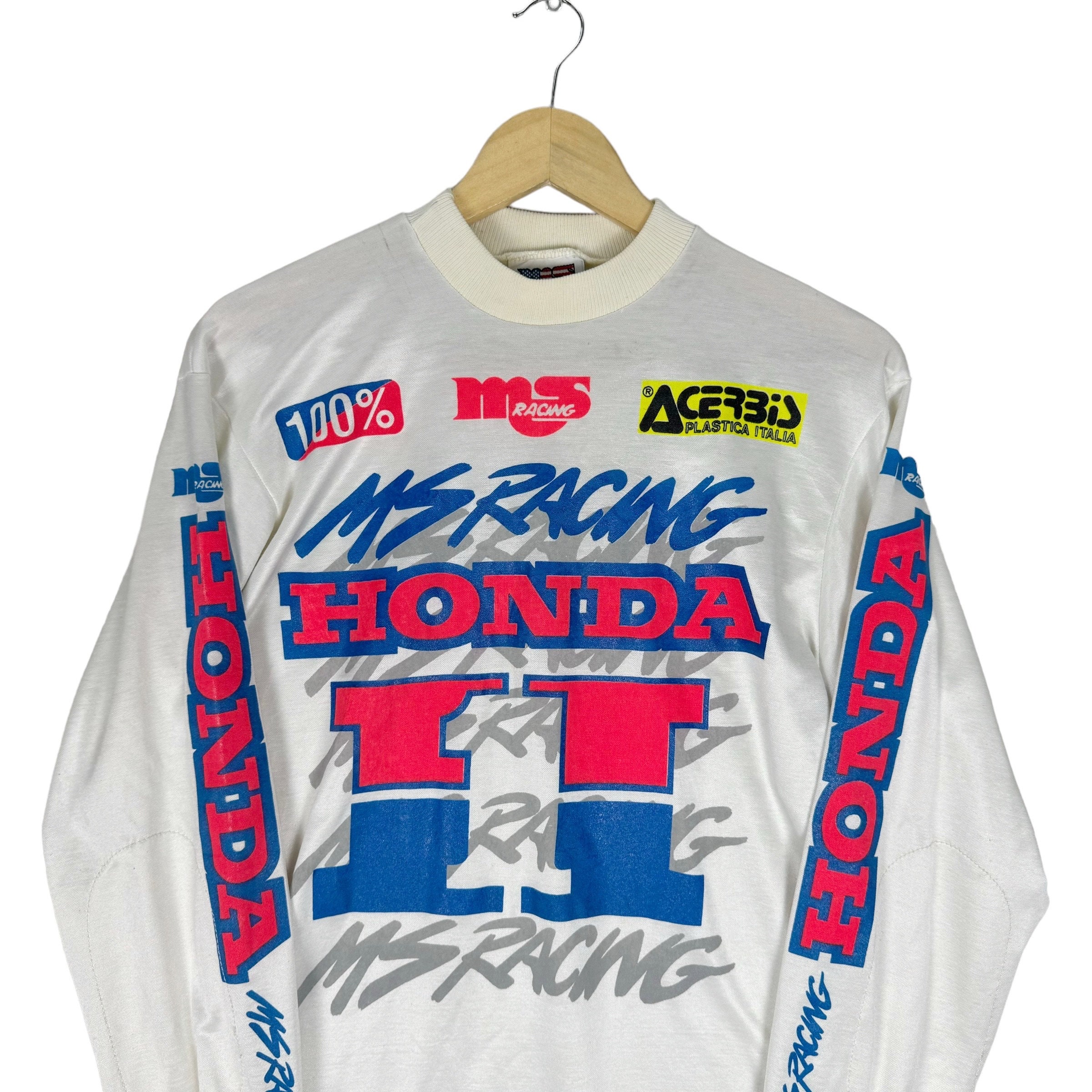 80s HONDAホンダ ビンテージ長袖レーシングシャツ メッシュTシャツ