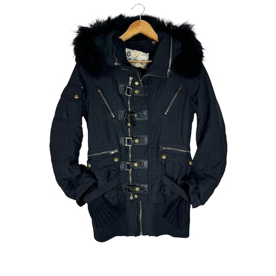 Sly Glamour Fur Hoodie Jacket, Bondage Punk Style (size Medium) - Etsy