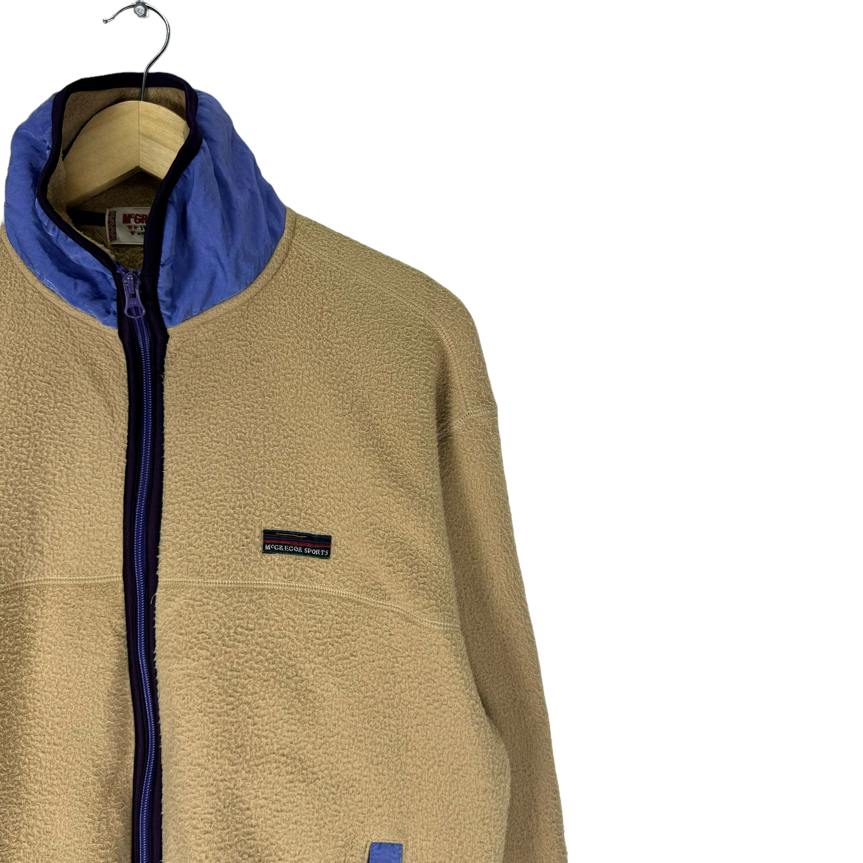 Vintage 90s Mcgregor Fleece Sweatshirt Zipper Brown Colour