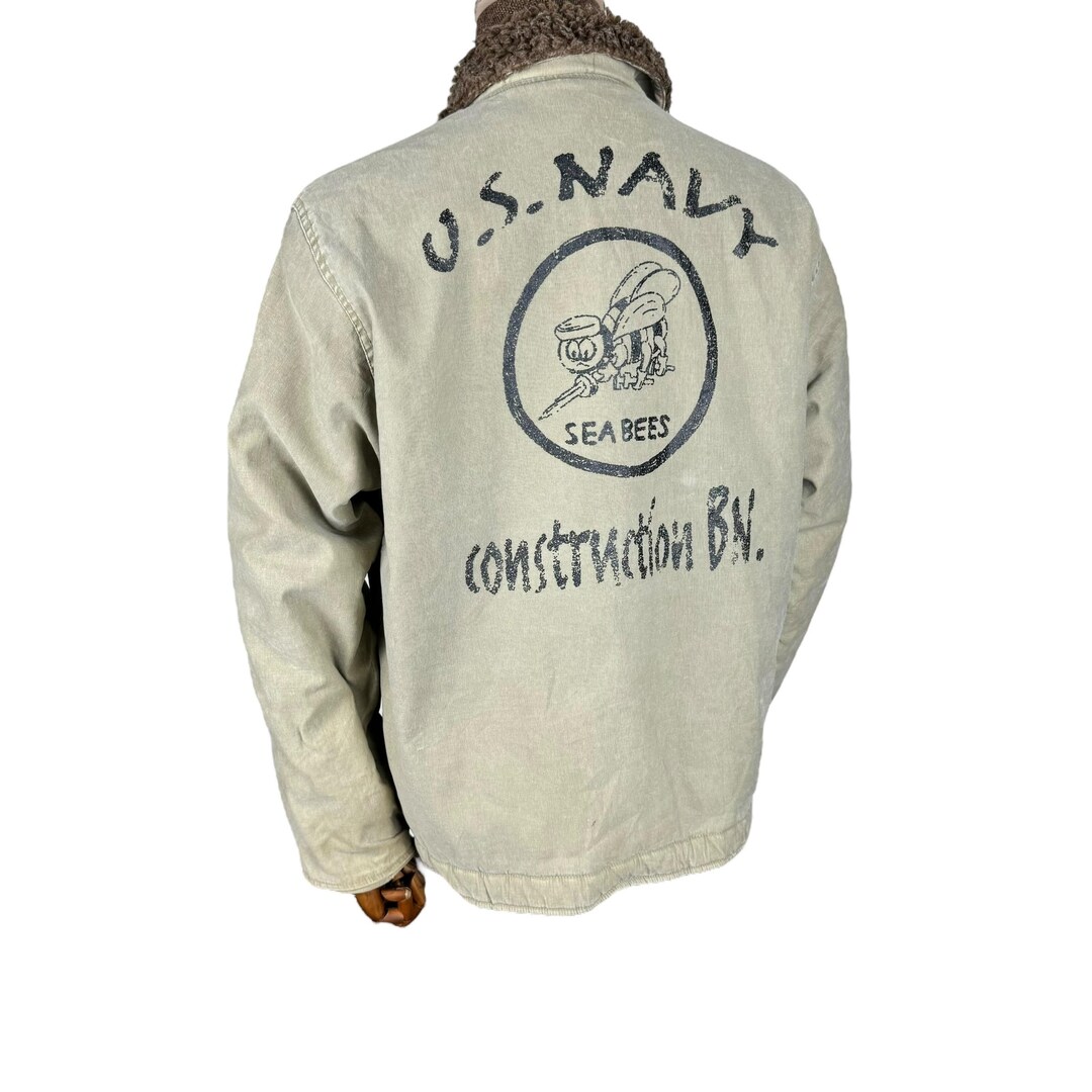美品！Houston 38R SEA BEES jacket HOUSTON Sea Bees USN Deck Jacket Light Brown Colour Size
