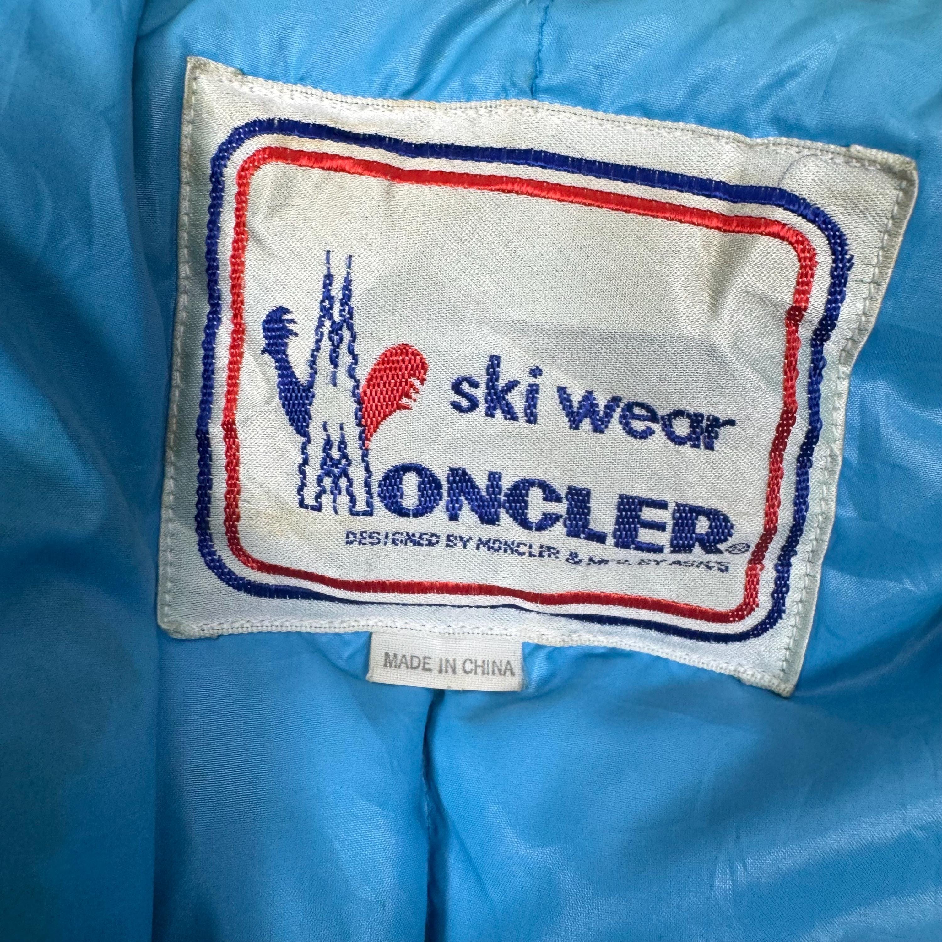 Vintage Moncler X Asics Ski Puffer Jacket | Blue 80s 90s Bomber