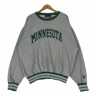 Vintage 90s Minnesota University Sweatshirt Jansport Big Logo Grey Colour Spell Out Sweater Size Large