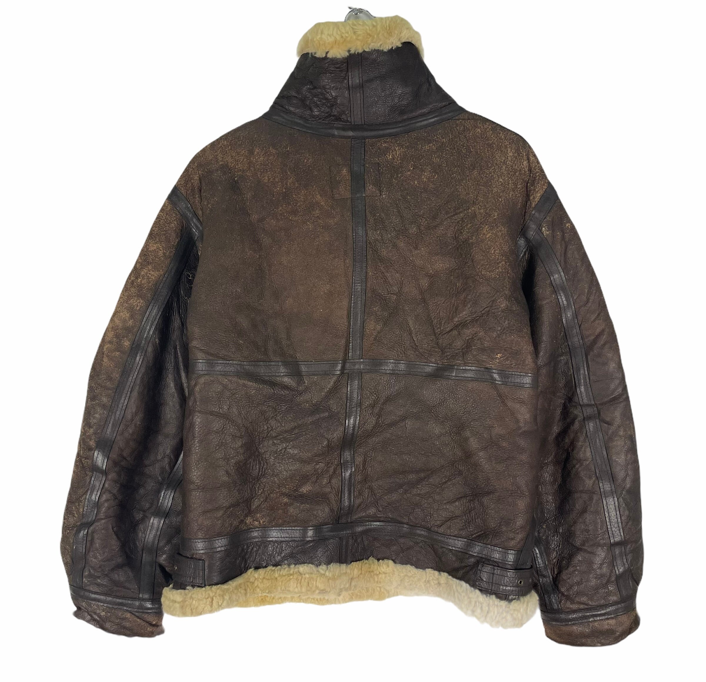 Vintage 90s US Army B3 Bomber Jacket: Sheepskin Leather