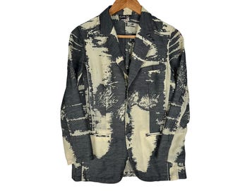 Vintage Jean Paul Gaultier JPG Abstract Cotton Blazer Jacket Size 40