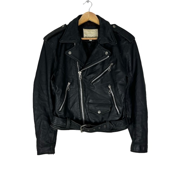 ジャケット・アウター 90s vintage double riders leather jacket Vintage 90s Houston Leather Motorcycle Jacket Black Double