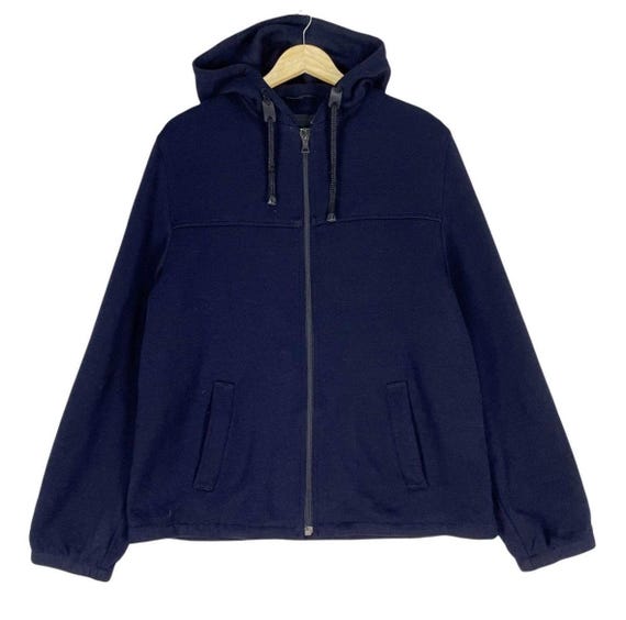 Prada Italien Wolle Marine Farbe Designer Jacke Größe Large