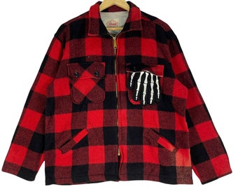 Vintage Big mike Tartan Wolljacke: 60er Jahre Buffalo karierte Arbeitskleidung (M)