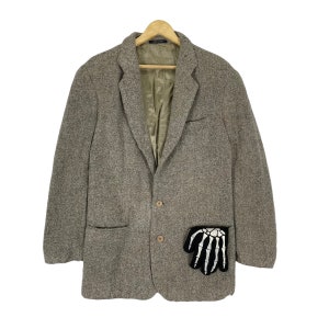 90s EMPORIO ARMANI Single Button Blazer Coat Biege Colour Size Medium 48R