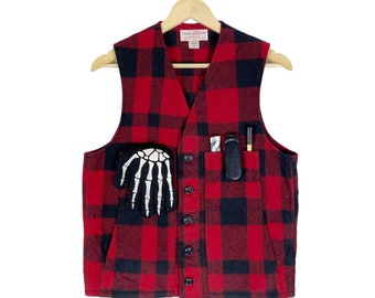 Chaleco vintage Filson Mackinaw de los años 90, color rojo, talla pequeña