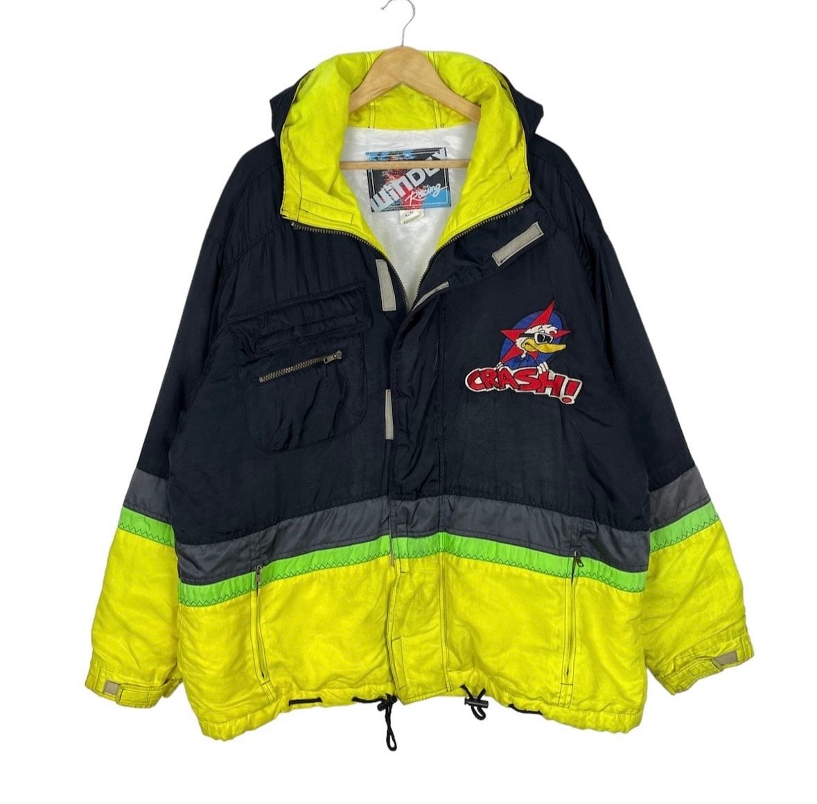 Vintage 90s Windex Ski Wear Crash Duck Racing Jacket Hoodie