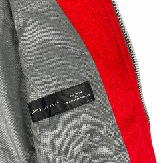 SHIPS JET BLUE Bikers Wool Jacket Japan Zip Button Japanese Brand 