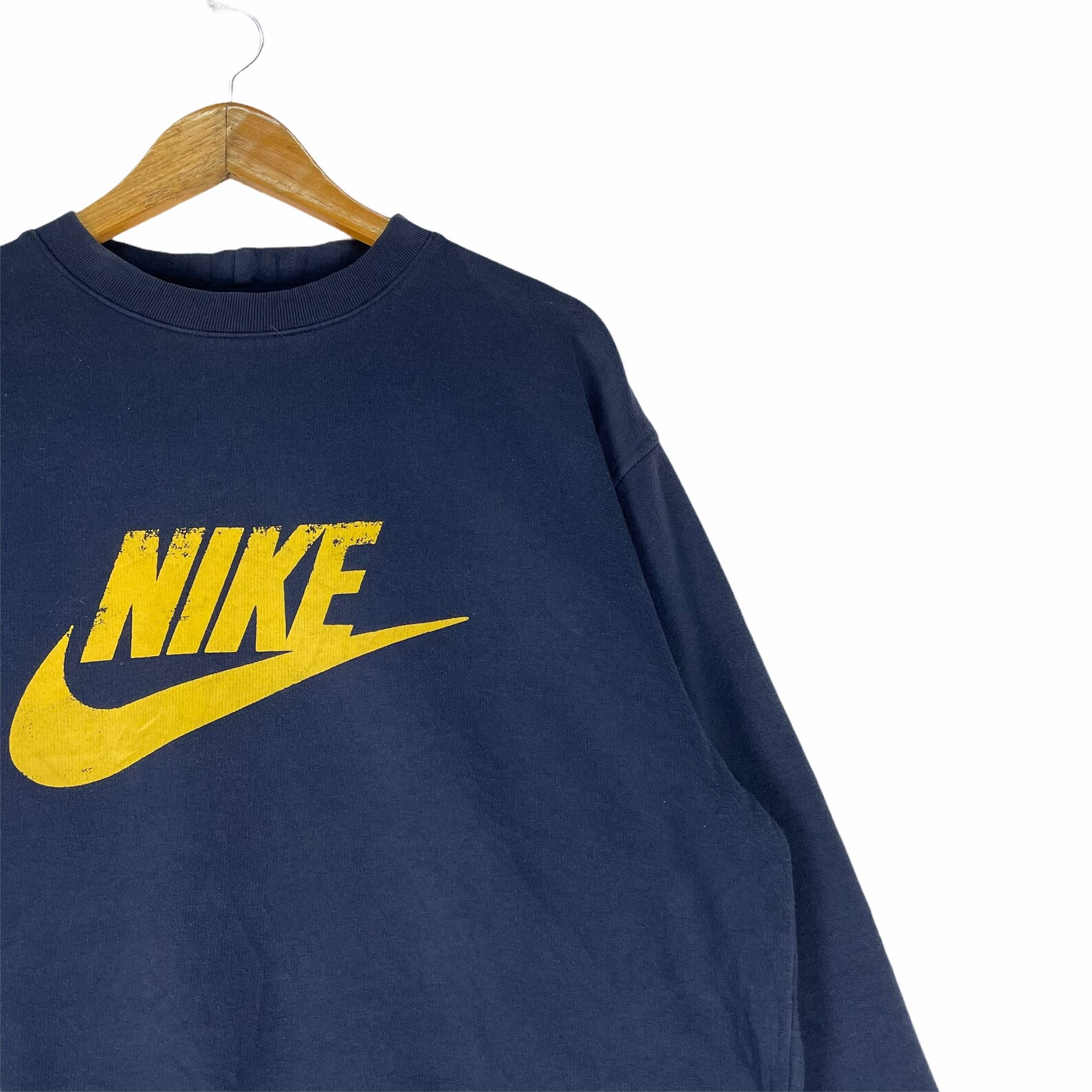 Nike Swoosh Sweatshirt Big Logo Navy Blue Colour Streetwear - Etsy UK