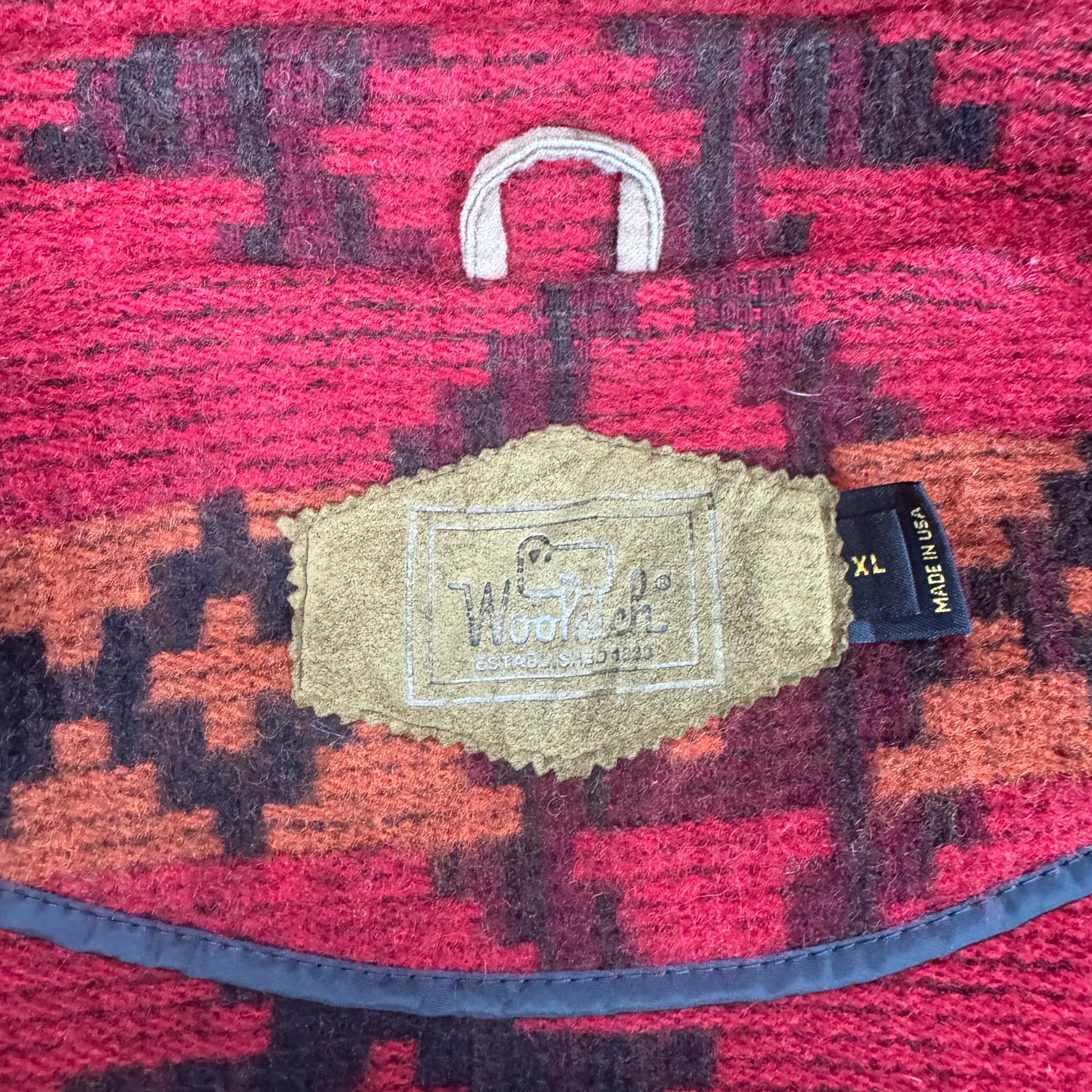 Vintage 90s Woolrich Aztec Wool Zipper Jacket Native Navajo