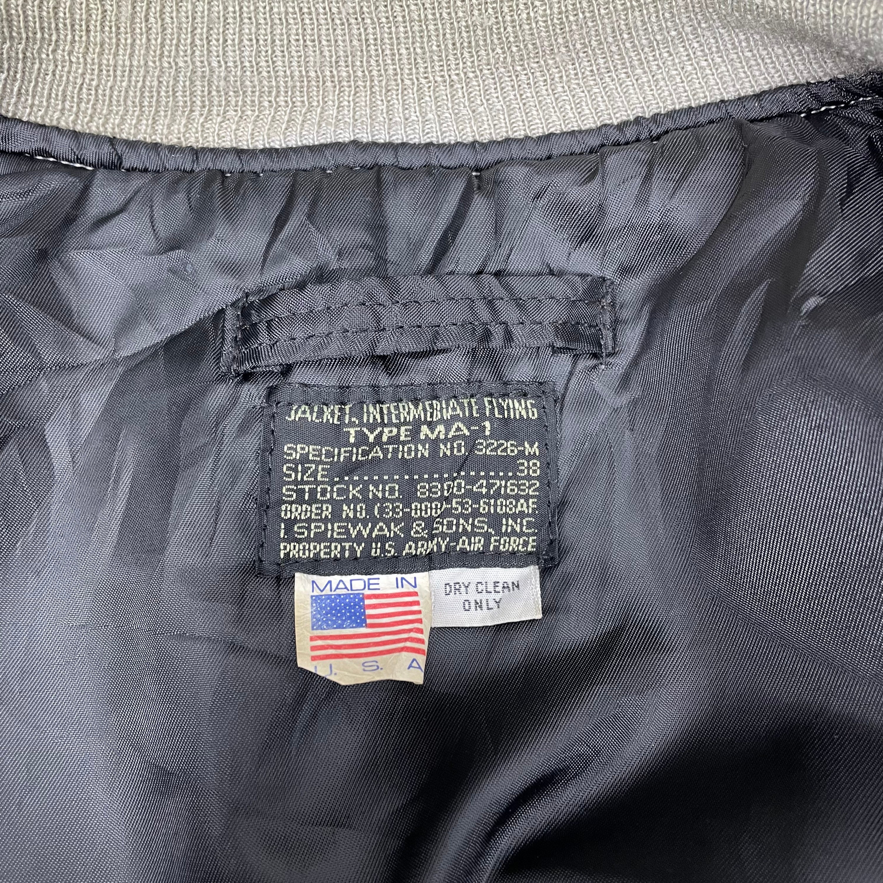 I Spiewak and Sons MA-1 Flyer Bomber Jacket US Army Air I Spiewak and Sons MA-1 Flyer Bomber Jacket US Army Air