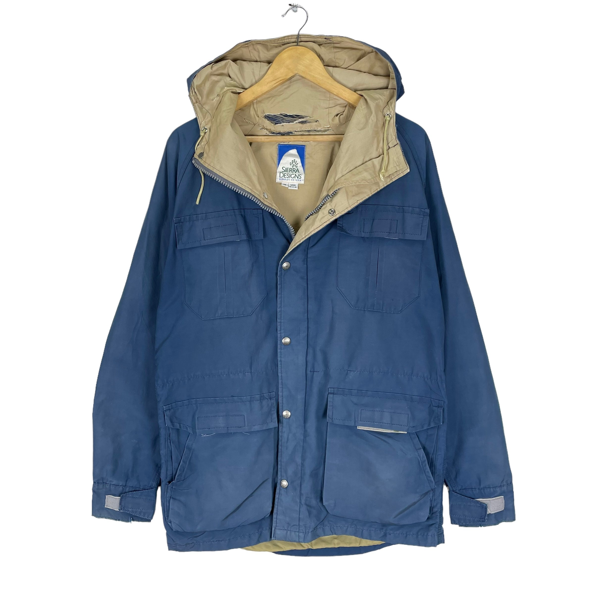 Vintage 90s Sierra Designs Jacket 60/40 Hoodie Parka Blue Vintage 90s Sierra Designs Jacket 60/40 Hoodie Parka Blue