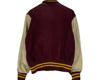 Vintage 60s Whiting Capital A Trojan Varsity Leather Jacket
