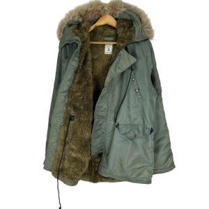 Gaijin Made Fur Hoodie Parka Jacket Military Green Colour Size Medium