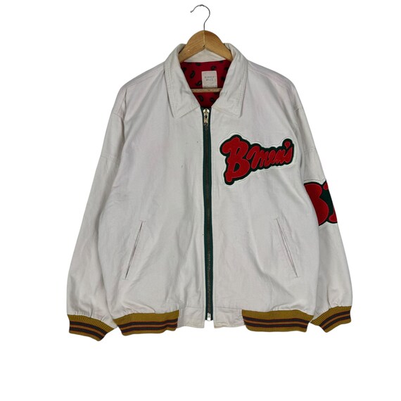 Vintage 90s Burkey Mills Champs Varsity Jacket Paisley White Colour Size Medium View 3