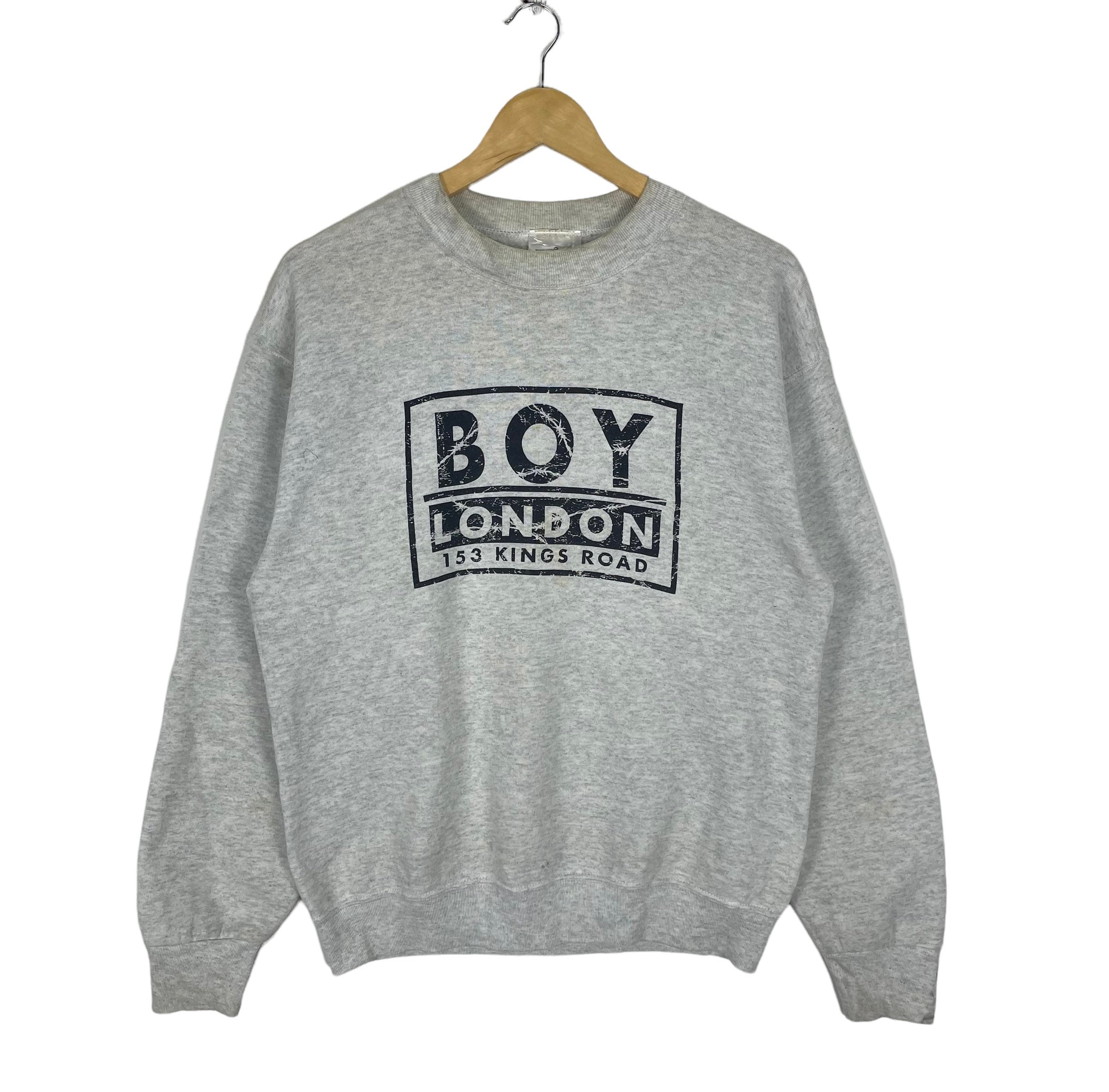Boy London King Road Sweatshirt Spell Out Grey Colour Crewneck 