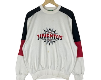 Vintage 90s Juventus Sports Soccer Sweatshirt Crewneck Colour Block Size Medium