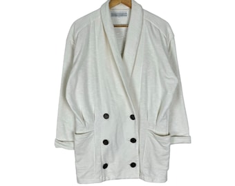 ヴィンテージ 90年代 ノーマ・カマリ カーディガン ダブルブレスト ホワイトカラー ファッションデザイナー サイズ M