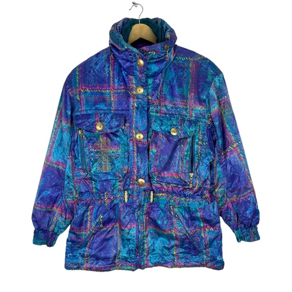 Vintage 90s Descente Ski Jacket: Abstract Multi-color Racing