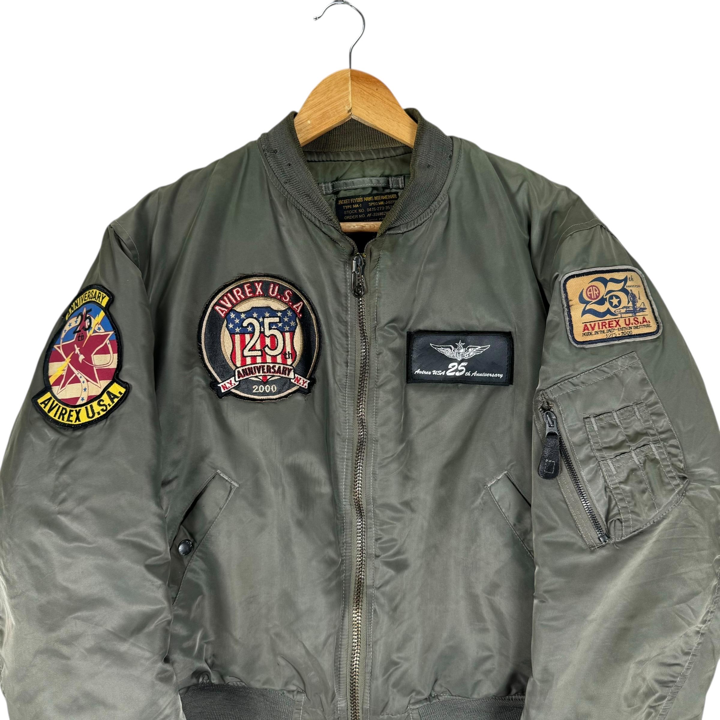 Vintage 60s Avirex Anniversary Ma-1 Flyers Bomber Jacket Patches