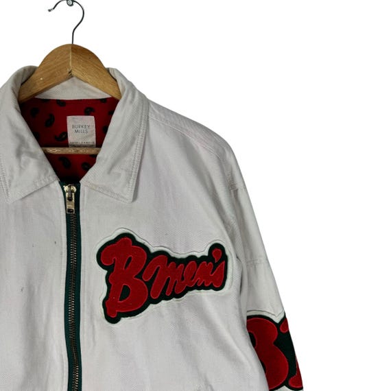 Vintage 90s Burkey Mills Champs Varsity Jacket Paisley White Colour Size Medium View 5