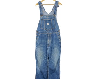 Peto vaquero vintage de los 90 de la marca EDWIN, pantalones de trabajo tipo peto para fábrica.