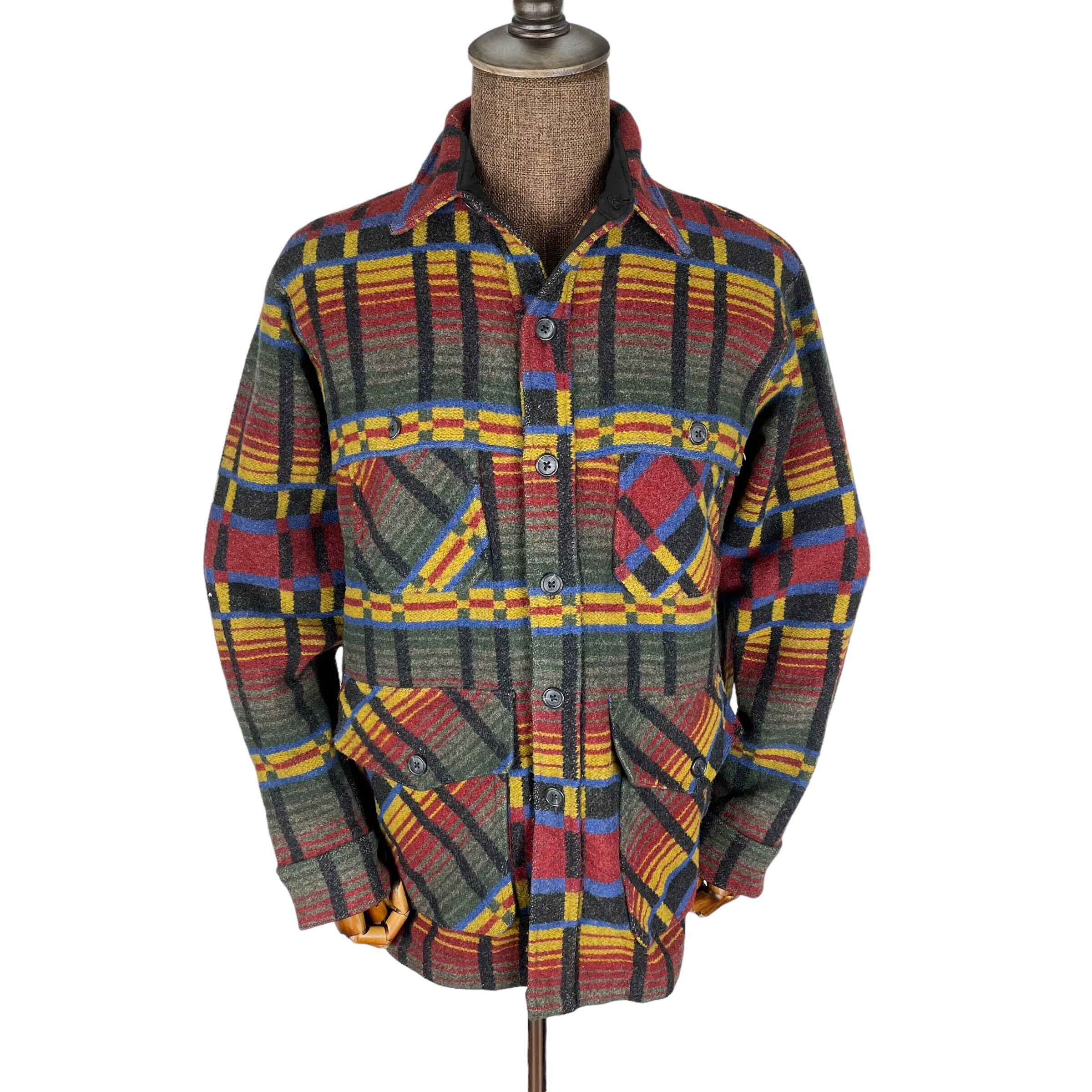 Vintage 90s Woolrich Stripes Wool Zipper Jacket Native
