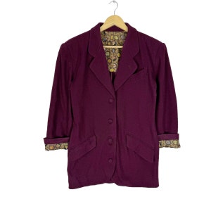 JEAN PAUL GAULTIER Jpg Femne Single Button Blazer Coat Maroon Colour Size Small