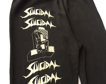 Vintage 90s Suicidal Tendencies Jogger Pants Hardcore Skate Punk Music Band Size Large