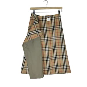Burberry Skirt Pleated Lined Wool Classic Vintage Nova Check Burberry Skirt Pleated Lined Wool Classic Vintage Nova Check