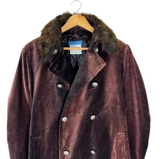 Vintage 90s Katharine Hamnett London Fur Collar Bleac… - Gem
