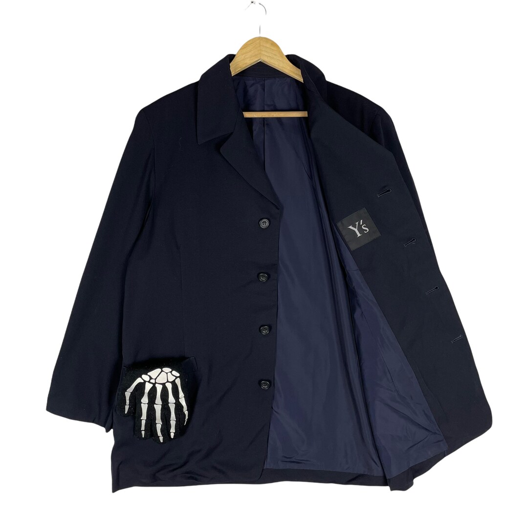 Y’s Yoji Yamamotoネイビー ボタン付き カジュアルジャケット 90's yohji yamamoto COSTUME D'HOMME 紺 変わりボタンセット